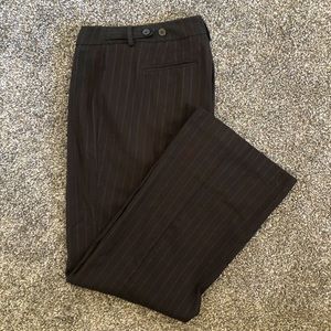 Brown Pinstripe Work Dress Pants